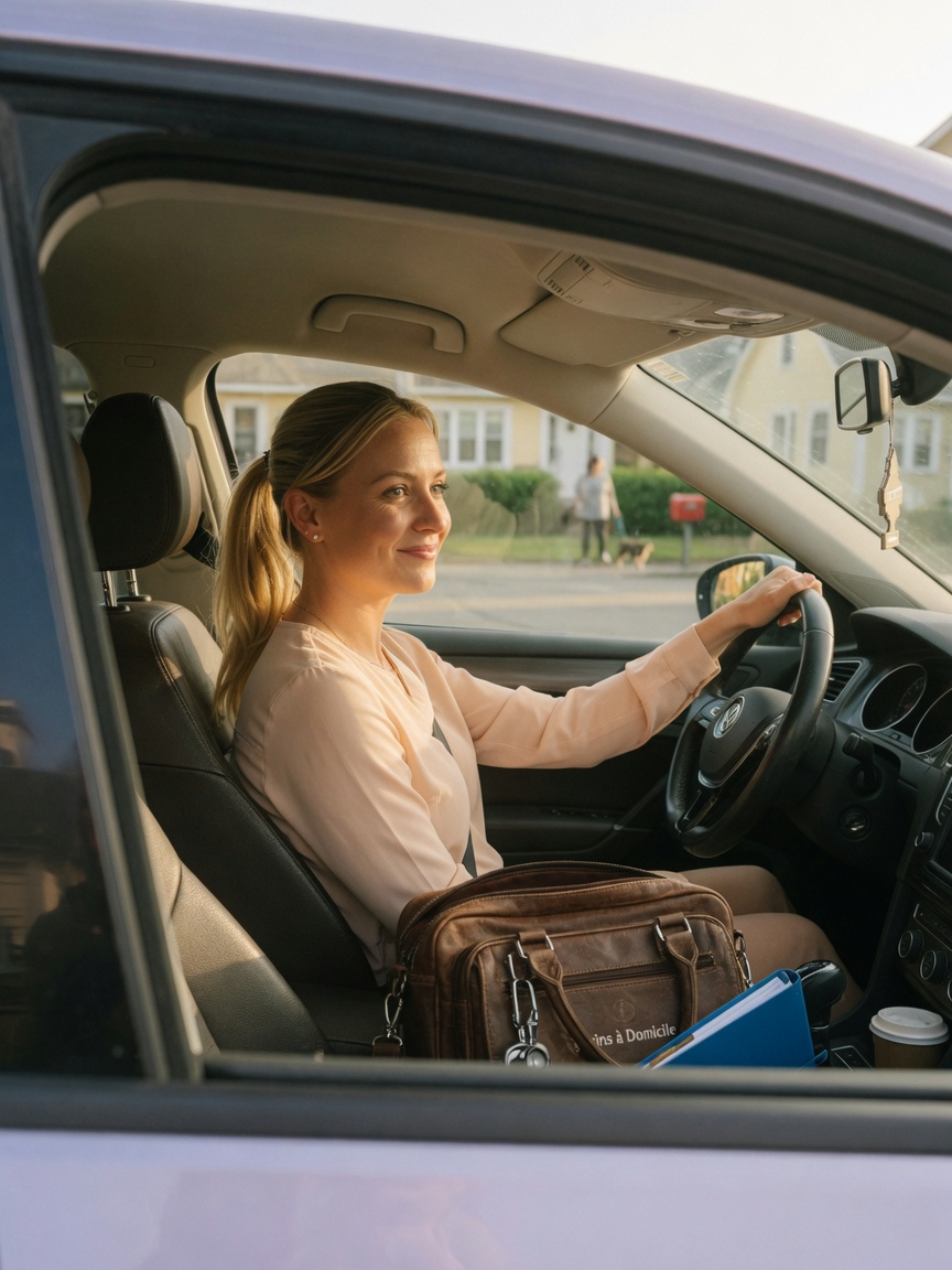 IDEL au volant en route vers sa prochaine visite